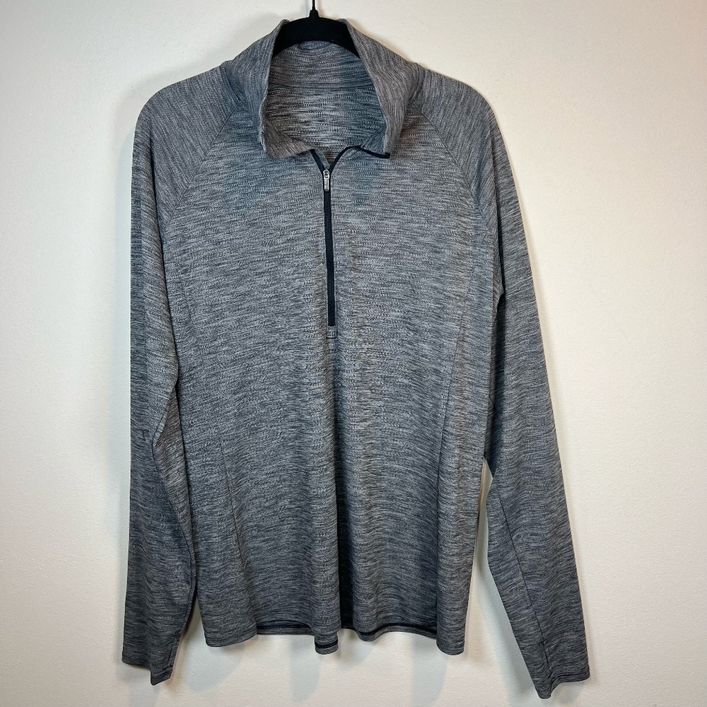 Under Armour 1/4 Zip Pullover Shirt Gray Lightweight Running Pocket Stretch Larg